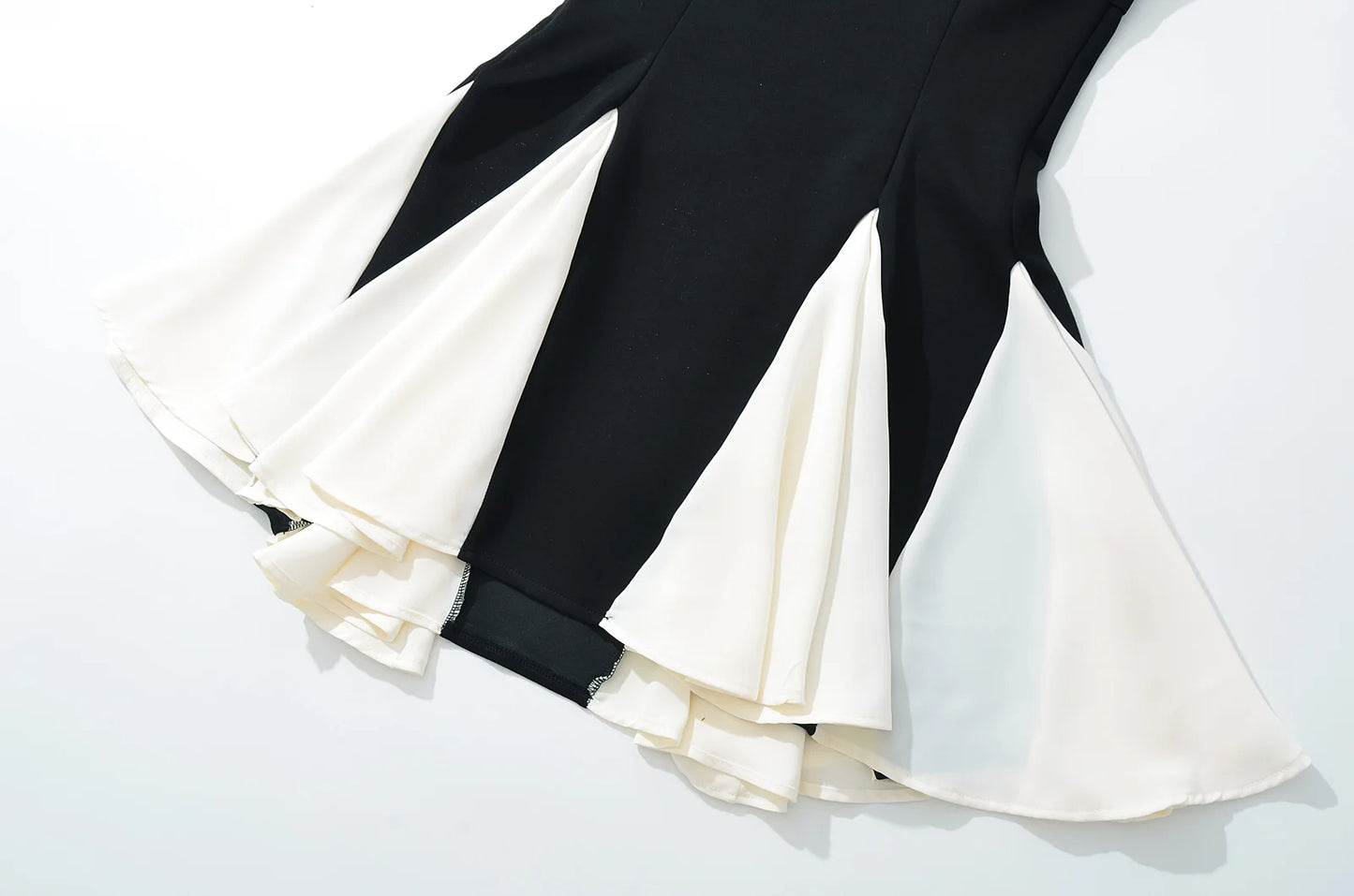 Vivienne Panel Dress in Noir Crème