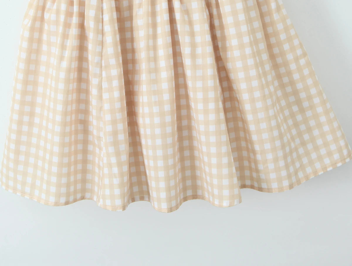 Lottie Gingham Dress in Buttercream