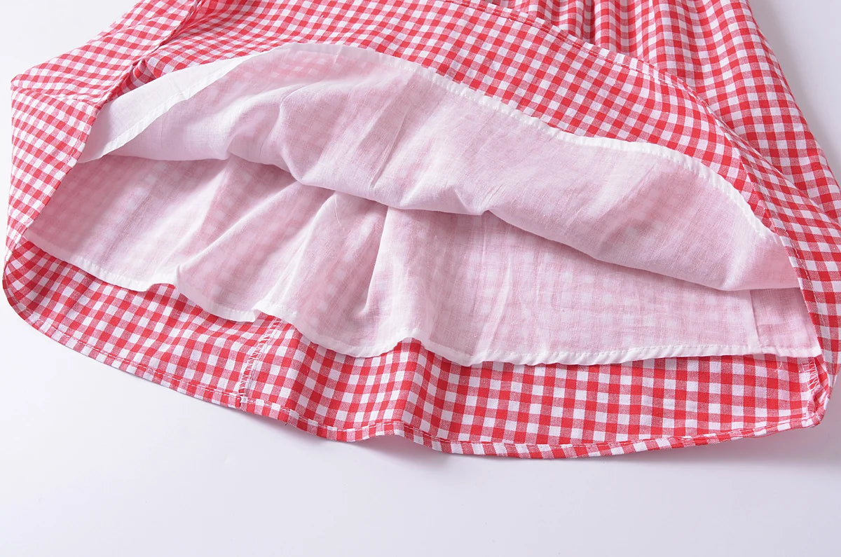 Juliette Gingham Dress in Cherry