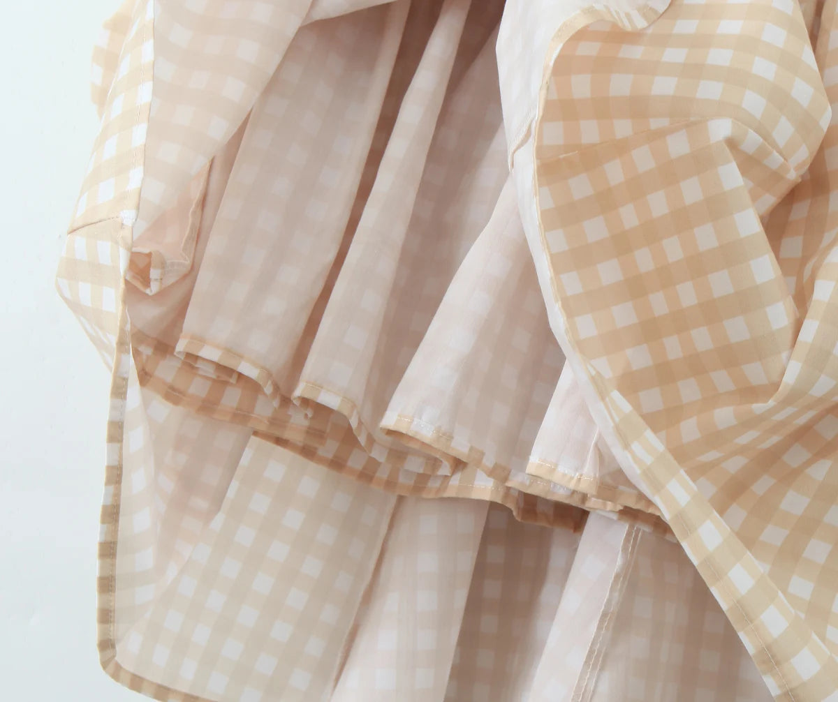 Lottie Gingham Dress in Buttercream