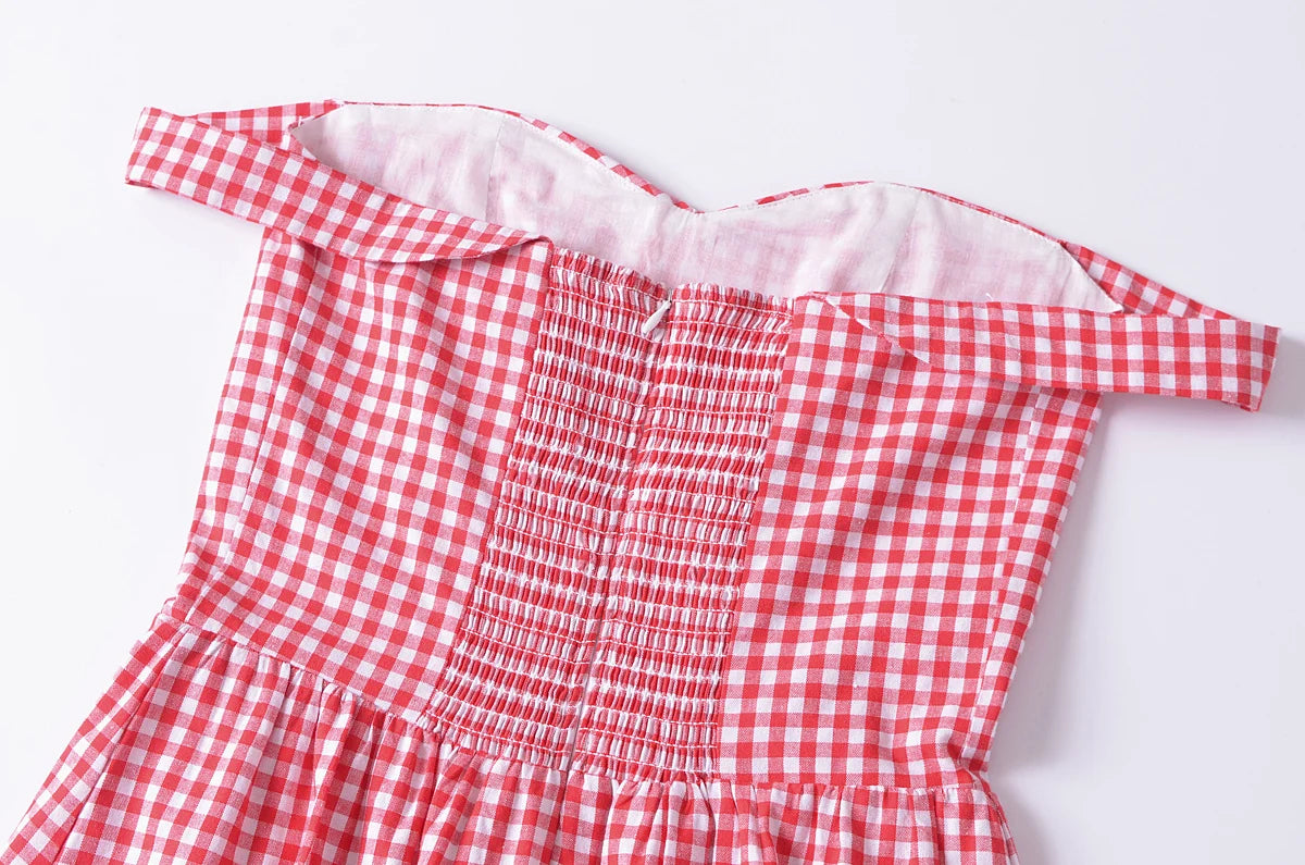 Juliette Gingham Dress in Cherry