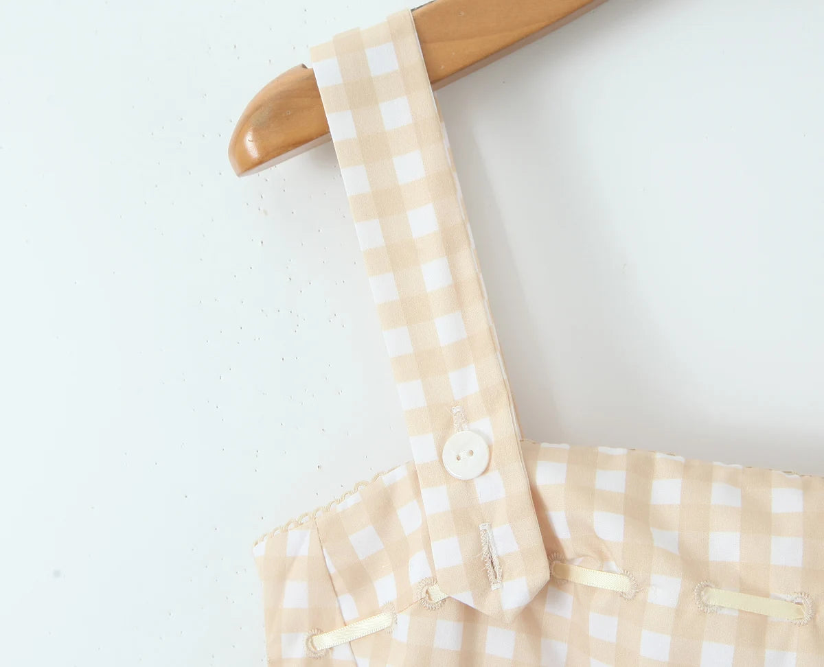 Lottie Gingham Dress in Buttercream