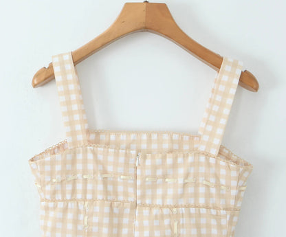 Lottie Gingham Dress in Buttercream