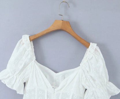 Lucienne Eyelet Dress in Ivory