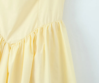 Luciana Dress in Pastel Custard