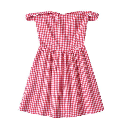 Juliette Gingham Dress in Cherry