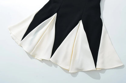 Vivienne Panel Dress in Noir Crème