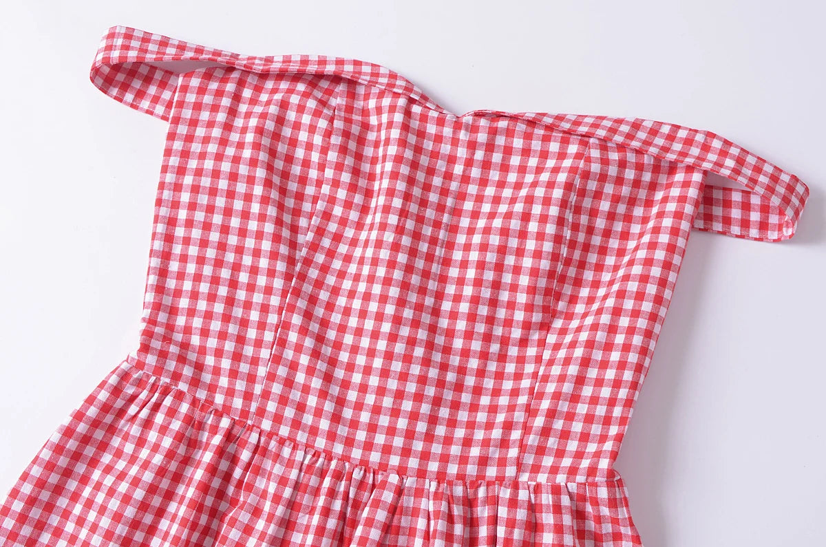 Juliette Gingham Dress in Cherry