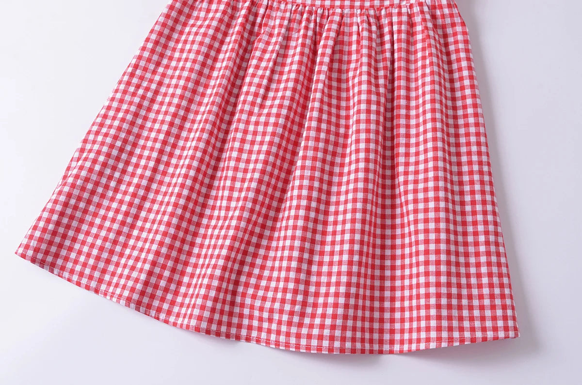 Juliette Gingham Dress in Cherry