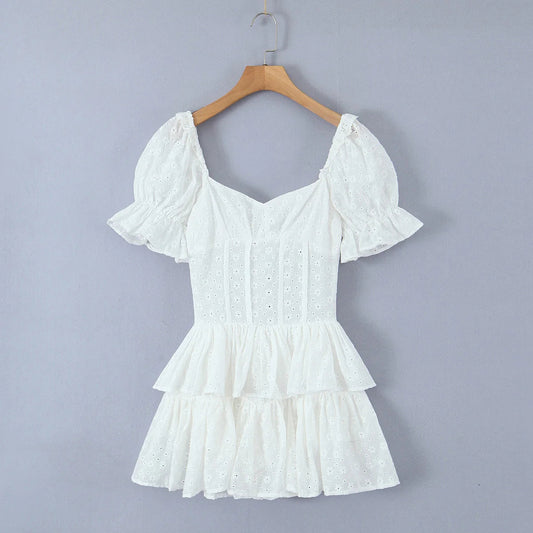 Lucienne Eyelet Dress in Ivory