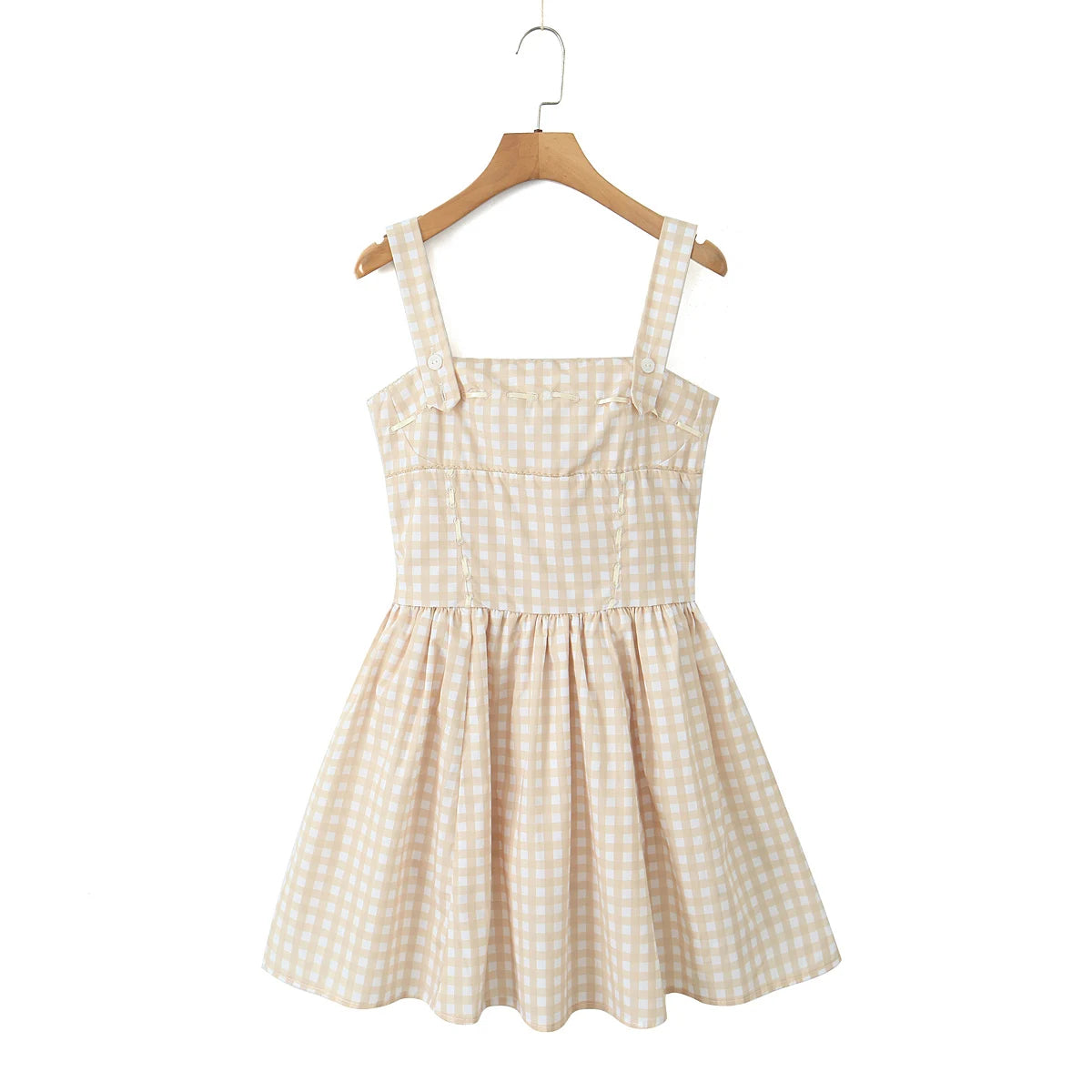 Lottie Gingham Dress in Buttercream