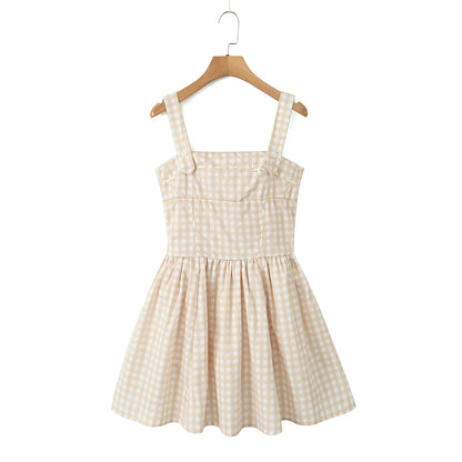 Lottie Gingham Dress in Buttercream