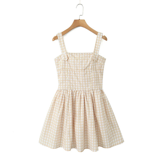 Lottie Gingham Dress in Buttercream