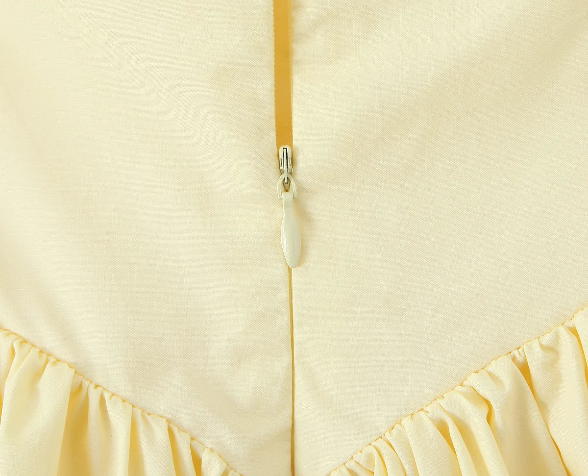 Luciana Dress in Pastel Custard