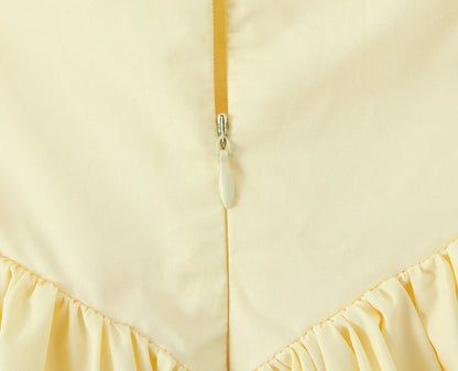 Luciana Dress in Pastel Custard
