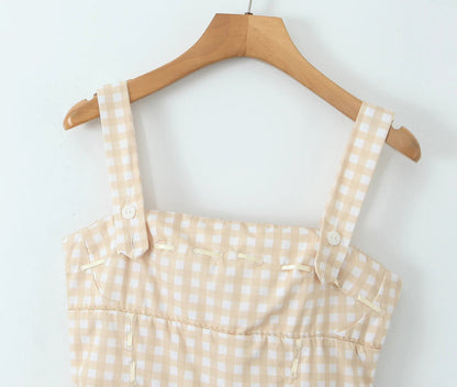Lottie Gingham Dress in Buttercream