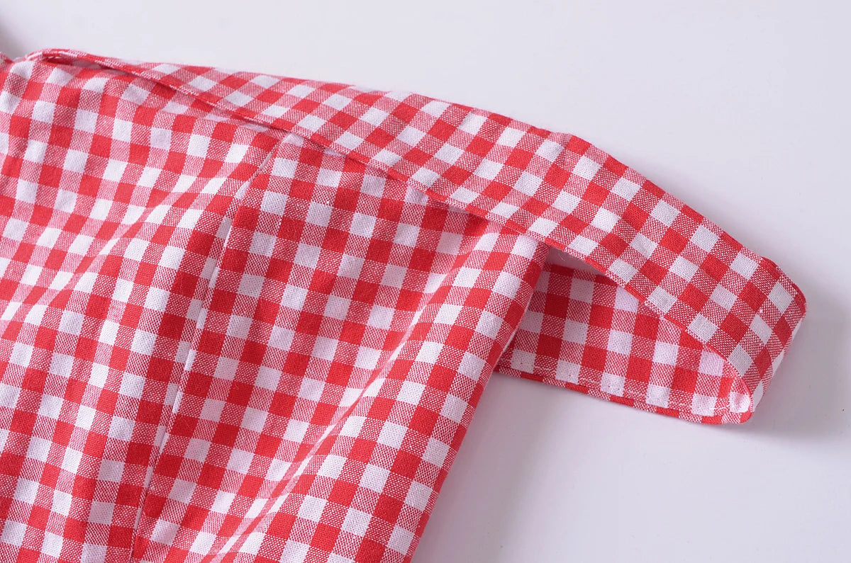 Juliette Gingham Dress in Cherry
