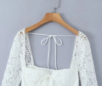 Celestine Lace Dress in Milk