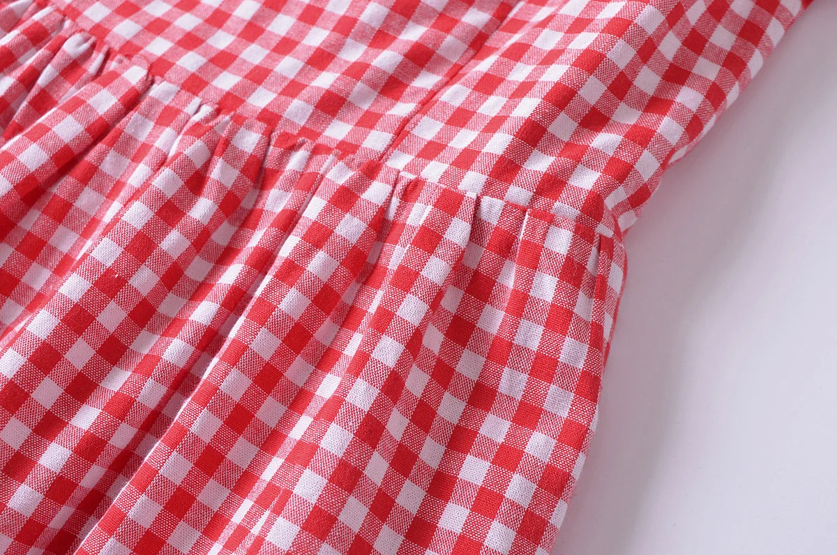 Juliette Gingham Dress in Cherry