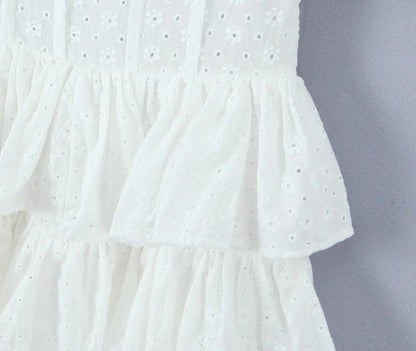 Lucienne Eyelet Dress in Ivory