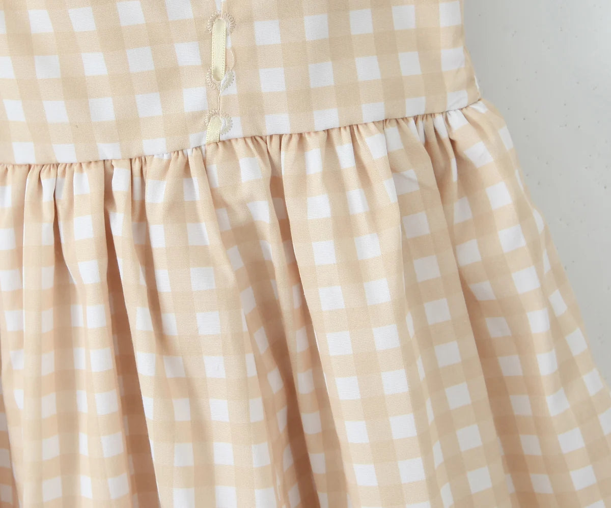 Lottie Gingham Dress in Buttercream