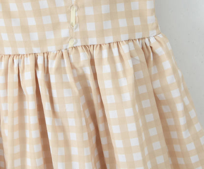Lottie Gingham Dress in Buttercream