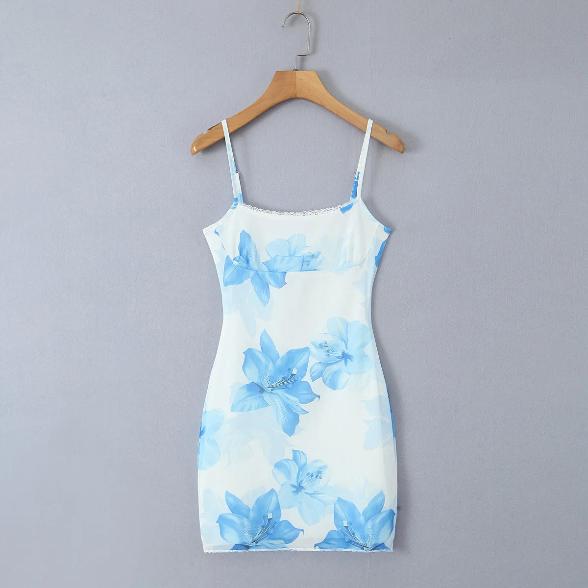 Blue Bloom Slip Dress