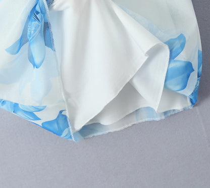 Blue Bloom Slip Dress