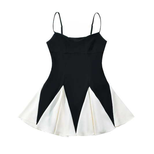 Vivienne Panel Dress in Noir Crème