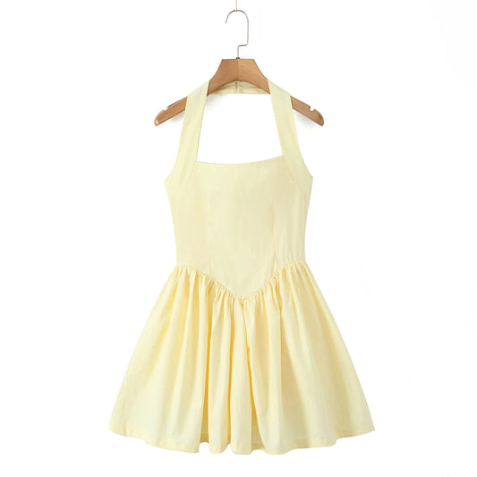 Luciana Dress in Pastel Custard